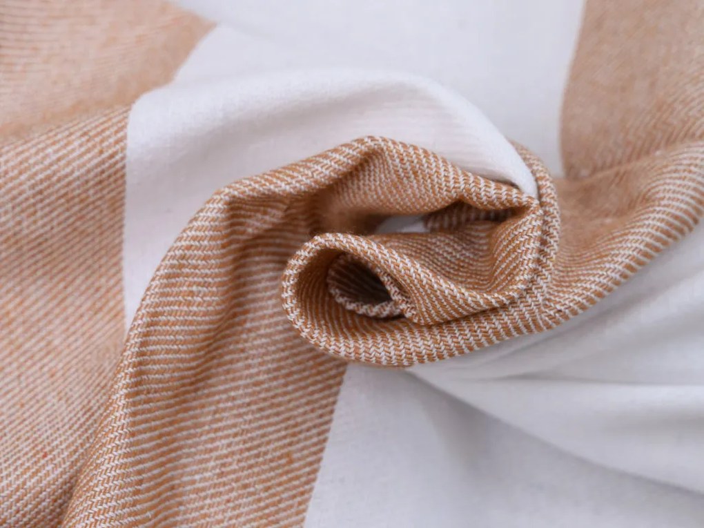 Plážová osuška FARAO 90 x 180 cm, hnedo-biela, 70% bavlna | 30% polyester