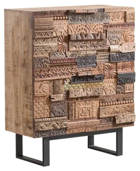 furniture-nabytek.cz - Masívna komoda Highboard v Grónsku z mangového dreva, lakovaná, hnedá