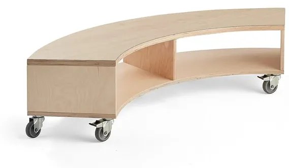 Mobilný úložný regál RICO, oblúkový, 500x1500x375 mm, breza