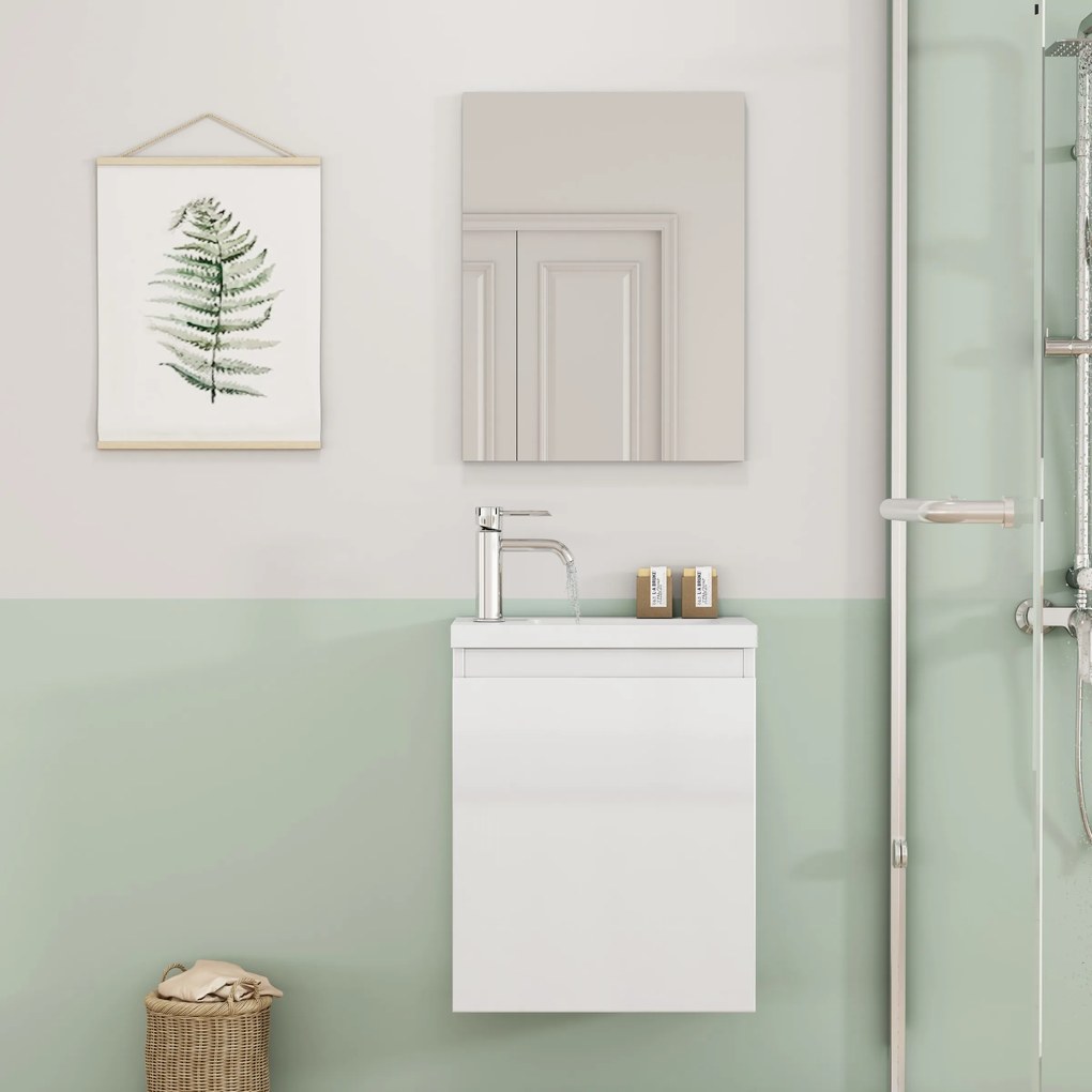 Nástenná skrinka s umývadlom Houseland Elara 40 cm biela