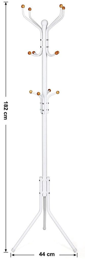 SONGMICS Kovový vešiak na oblečenie 182cm biely