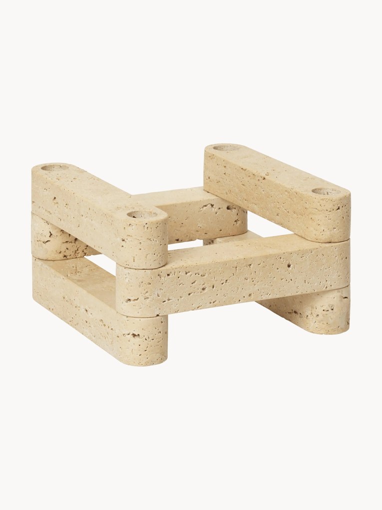 Modulárny travertínový svietnik Newel