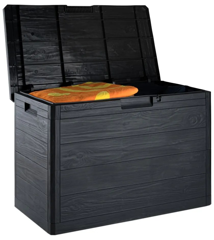 Antracitový záhradný úložný box Woodys – Toomax