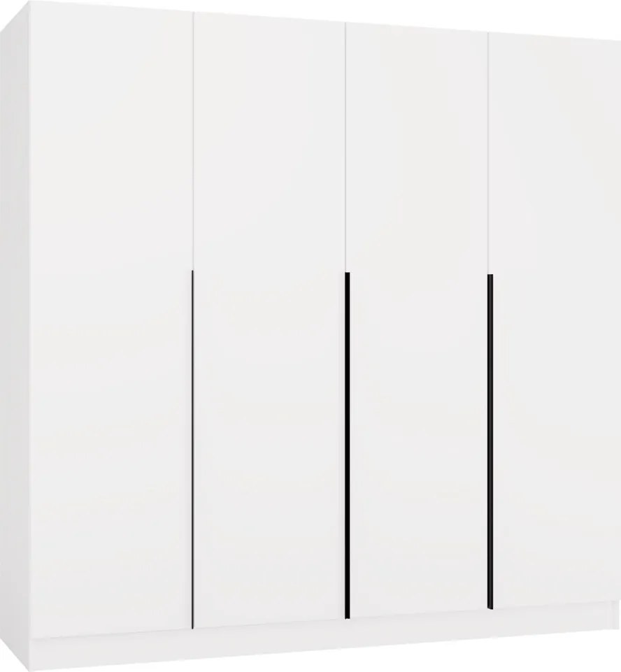 Šatní skříň Senso 4D 200 cm bílá/černá