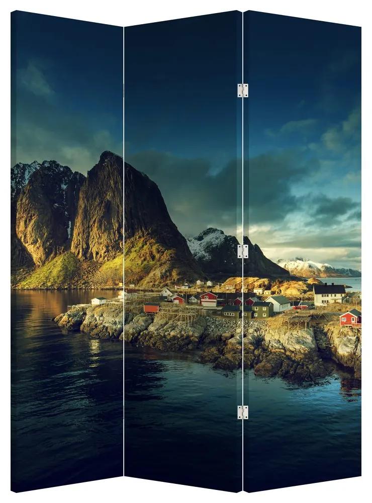 Paraván - Rybárska dedina v Nórsku (126x170 cm)