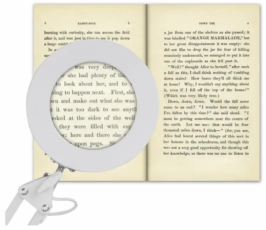 Extol - LED Stmievateľná stolná lampa s lupou LED/8W/5V 2900/4500/7500K biela