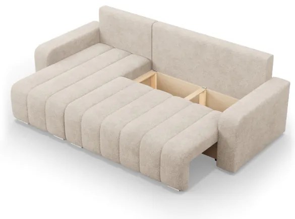 Rohová rozkladacia sedačka ABRIELLE ľavá, béžová