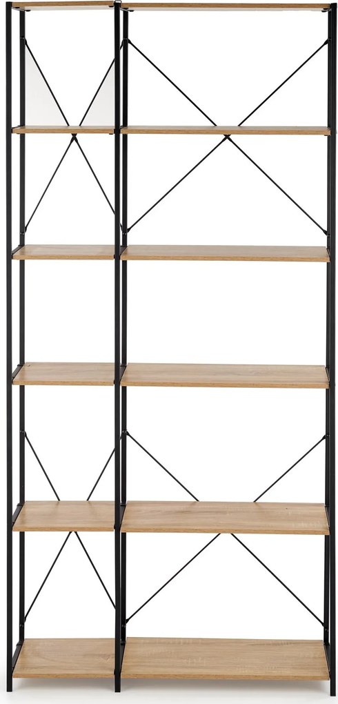 Regál JORGE - dub sonoma/čierny