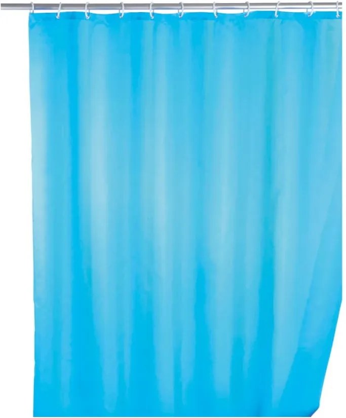 Svetlomodrý sprchový záves s protiplesňovou povrchovou úpravou Wenko, 180 × 200 cm