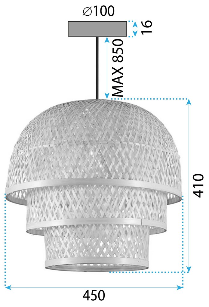 Toolight Boho, závesné svietidlo 1xE27 APP1577-5C, prírodná hnedá, OSW-03614