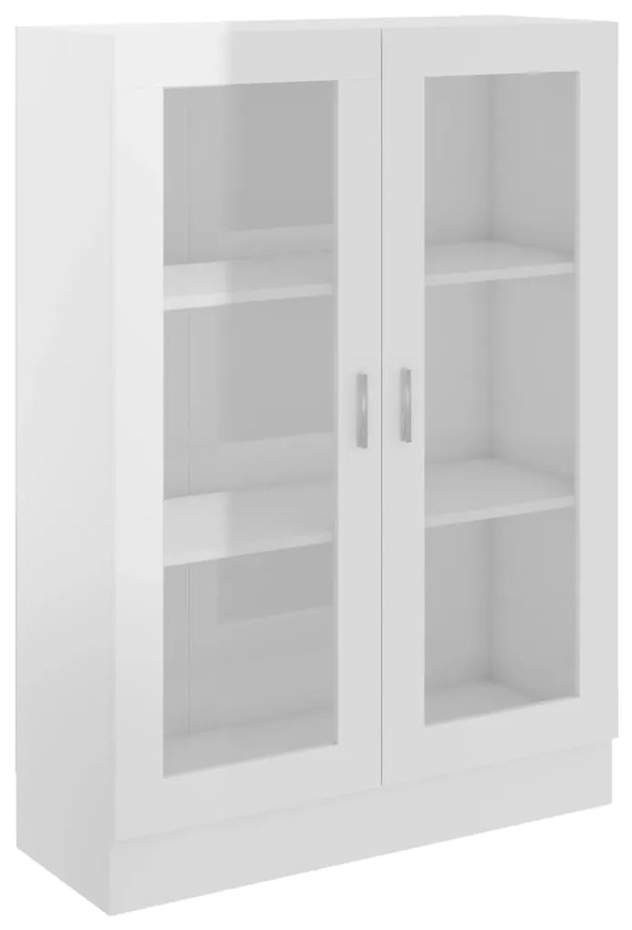 vidaXL Vitrína, lesklá biela 82,5x30,5x115 cm, kompozitné drevo