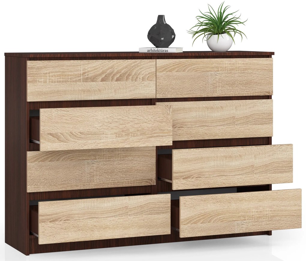 Komoda Keanu III (wenge + dub sonoma). Akcia -18%. Vlastná spoľahlivá doprava až k Vám domov. 1069386