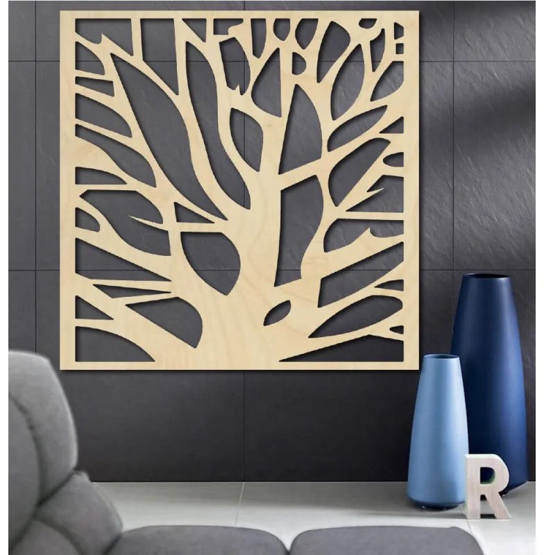 Vyrezávaný obraz na stenu z drevenej preglejky I 3D HODINY PR0280 HEU+