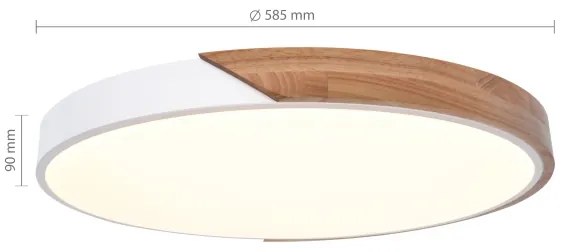 Brilagi - stmievateľné LED svietidlo PILANA LED/60W/230V dub/biela priemer 60 cm + diaľkové ovládanie
