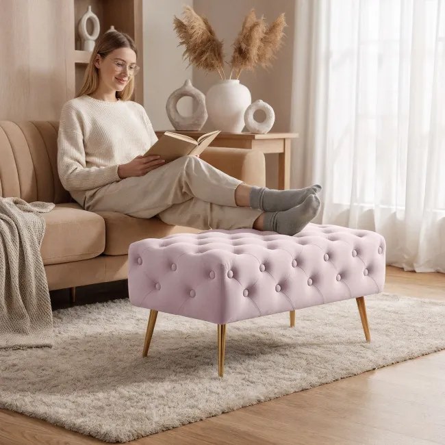 Taburetka MADRID púdrovo ružová