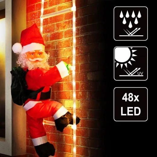 InternetovaZahrada - Mikuláš na rebríku- 48 LED diód