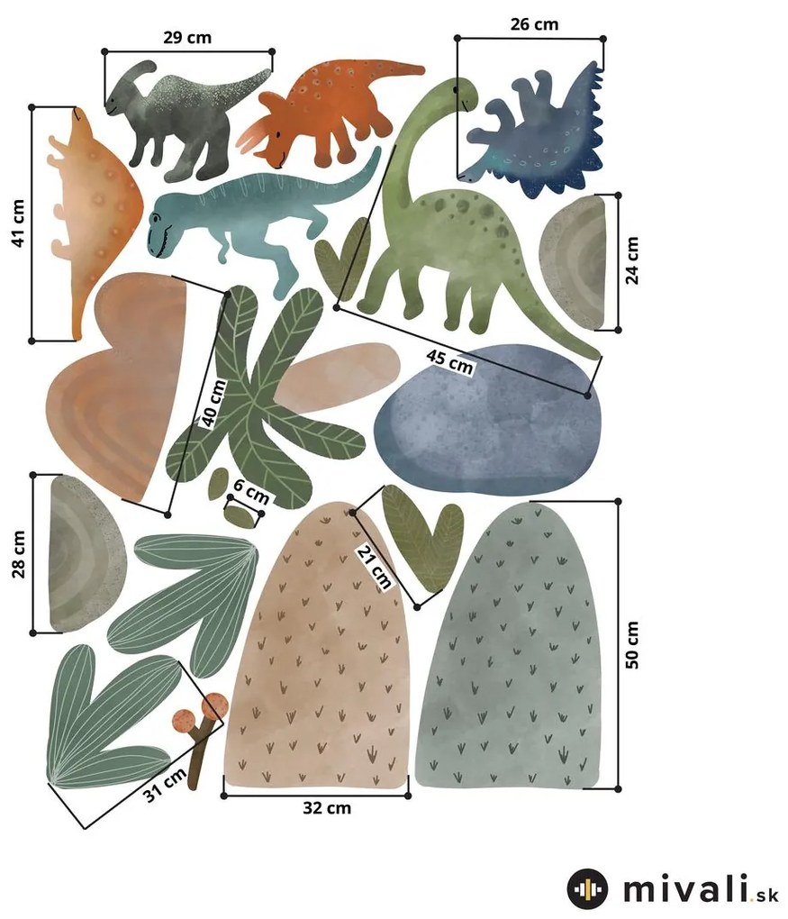 Samolepky na stenu - Dinosaury