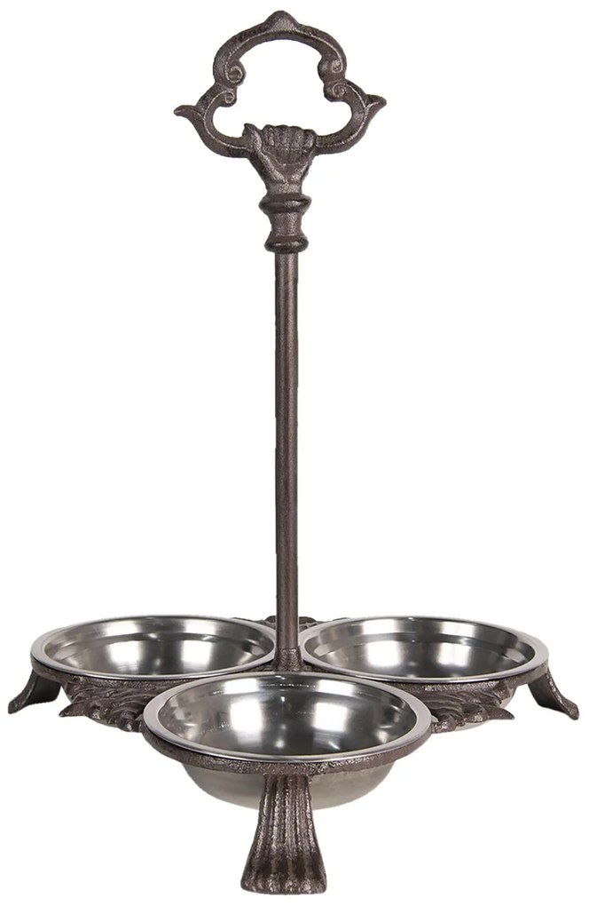 Misky v kovovom stojane s úchytom - 31*30*37 cm / 3*0,5L