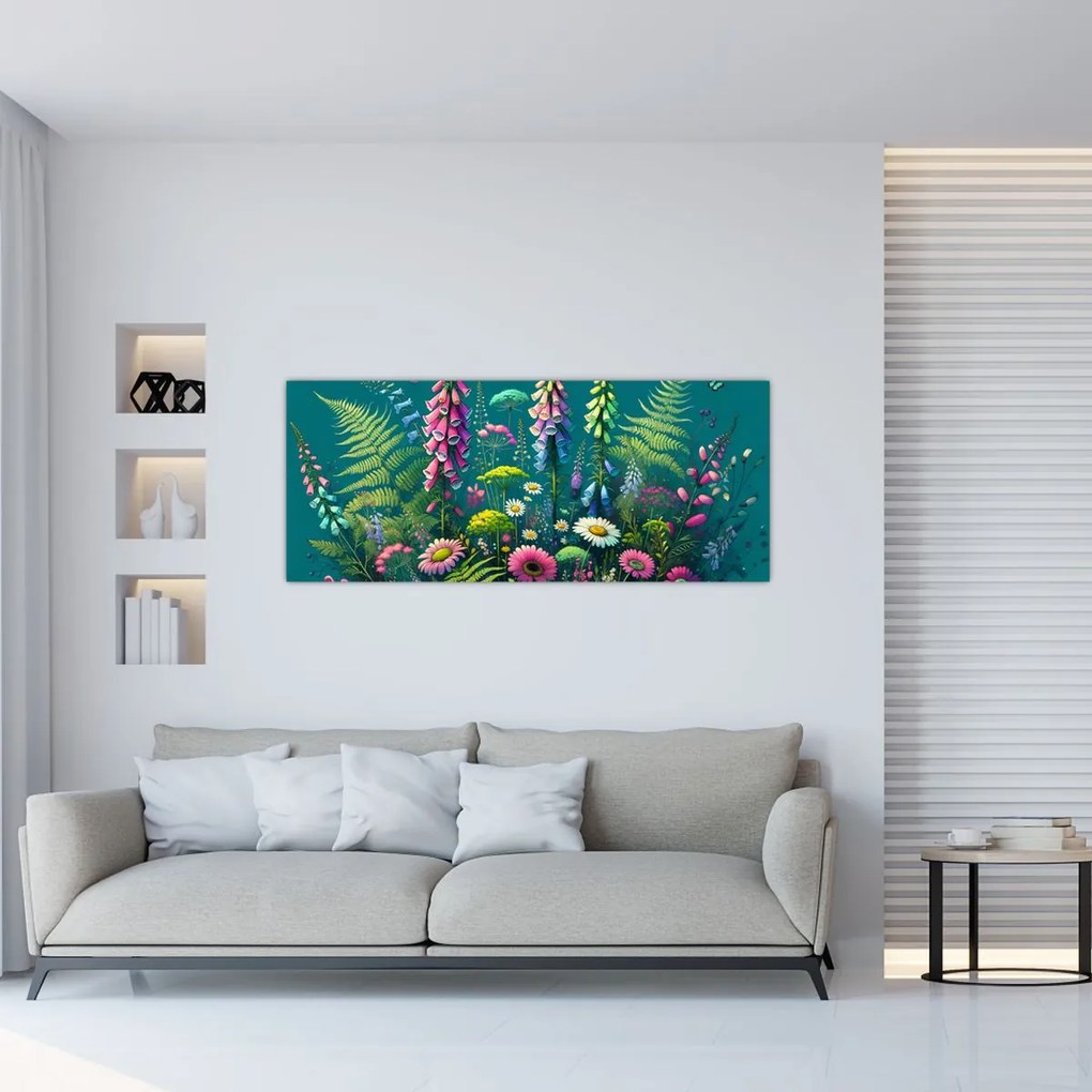 Obraz - Lúčne kvety (120x50 cm)