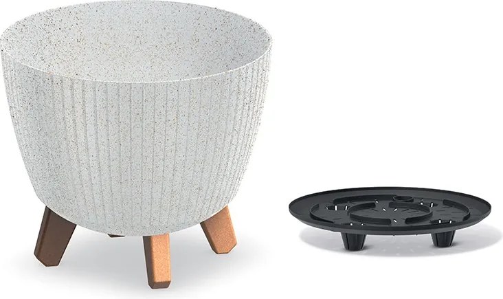 Květináč LAMIAL ECO WOOD bílý