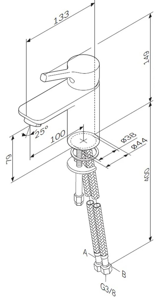 Umývadlová batéria AM.PM X-Joy S FXB02122 jednopáková, čierna
