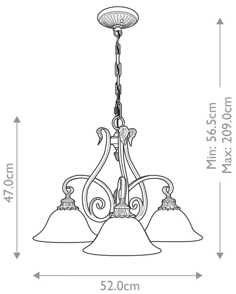 Feiss FE-SONOMAVALLEY3 - Luster na reťazi SONOMA VALLEY 3xE27/60W/230V