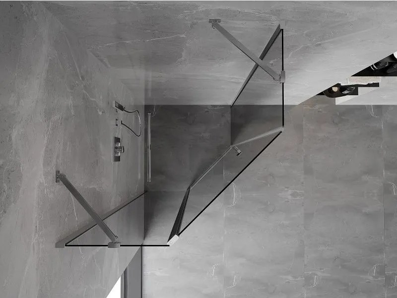 Mexen Mist, päťuholníkový sprchový kút výklopný 90 x 90 cm, číre sklo, chrómový profil, 8A8-090-090-01-00