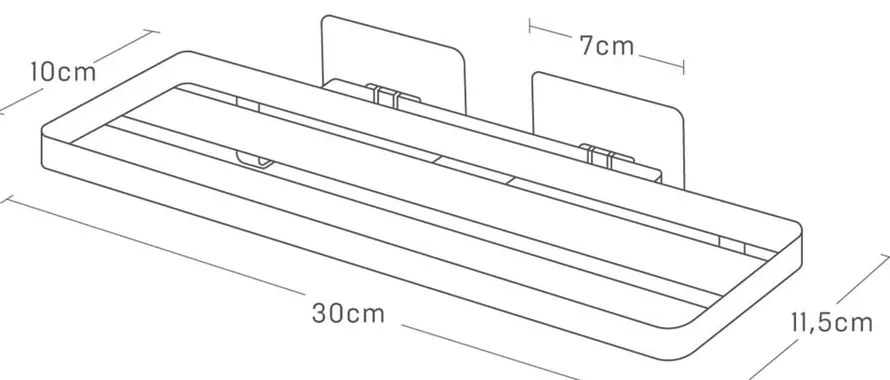 Matne biela oceľová kúpeľňová polička bez vŕtania Film Hook – YAMAZAKI