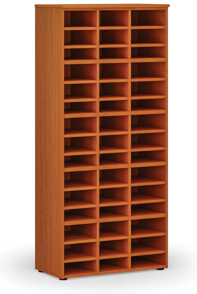 Triediaci regál PRIMO WOOD, 800 x 420 x 1781 mm, 45 priehradok, čerešňa