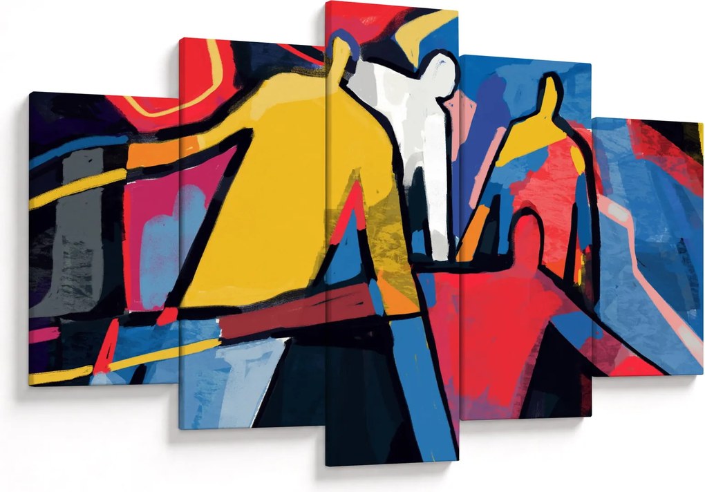 Obraz - Abstrakcia mužov (150x105 cm)