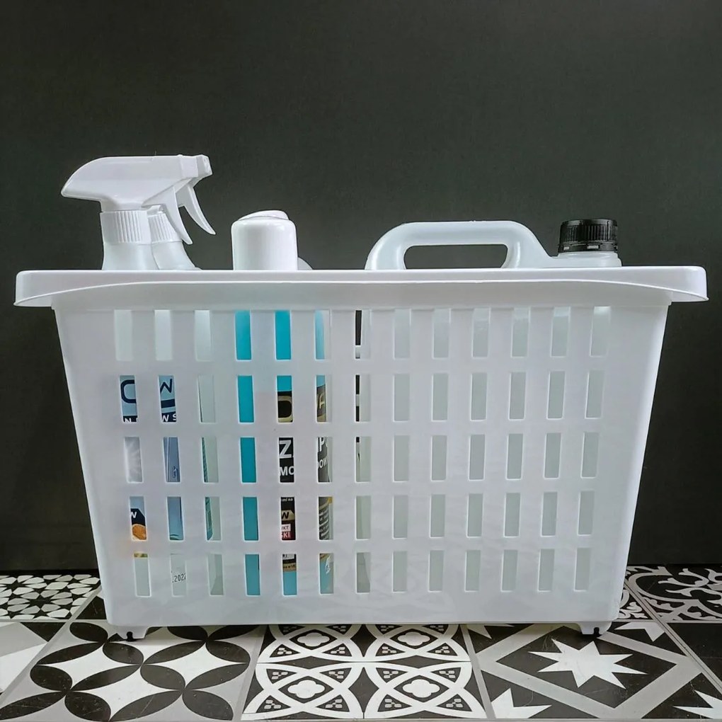 Arte Regal Úložný box s kolieskami, atypicky úzky, biely, Agnes, 20 l, 46 x 18 x 26