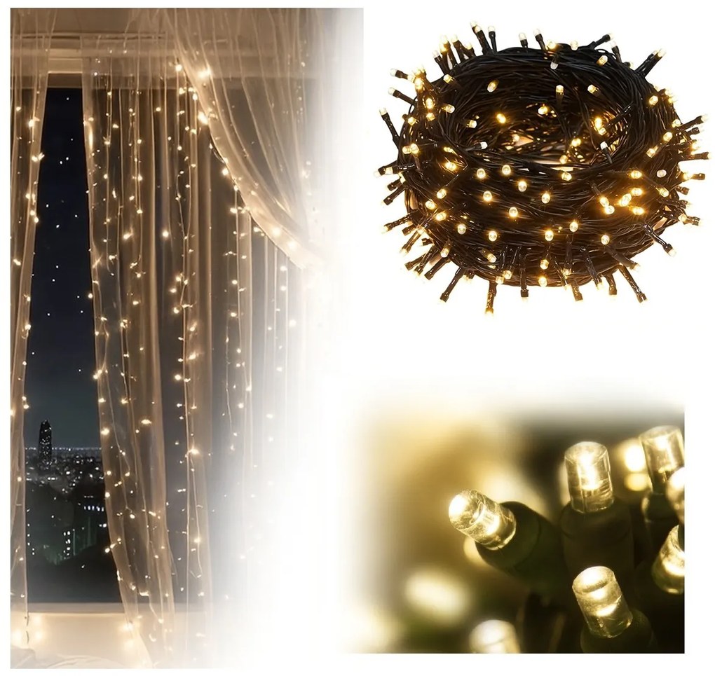 Vianočné svetielka vnútorné teplá biela 1000 LED