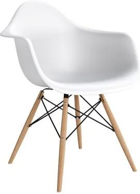 Stoličky P018V PP biela, drevená nohy HF