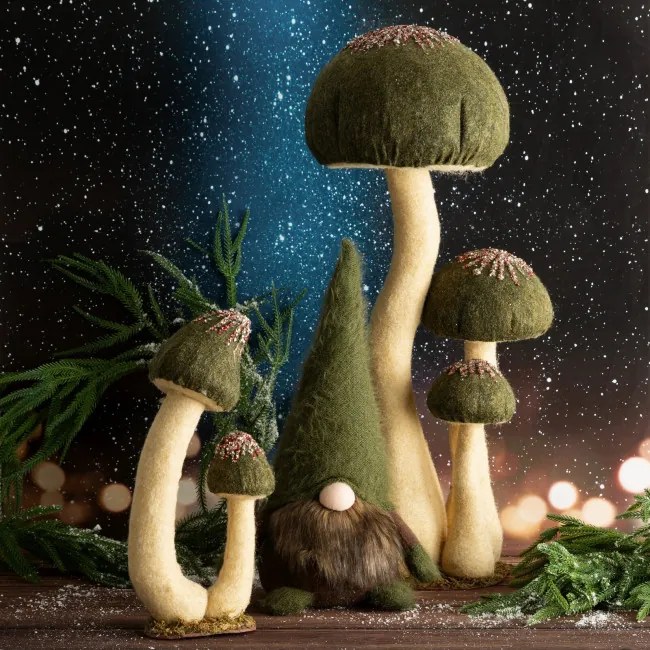 Vianočná dekorácia CHRISTMAS 221 krémová / zelená (2ks)