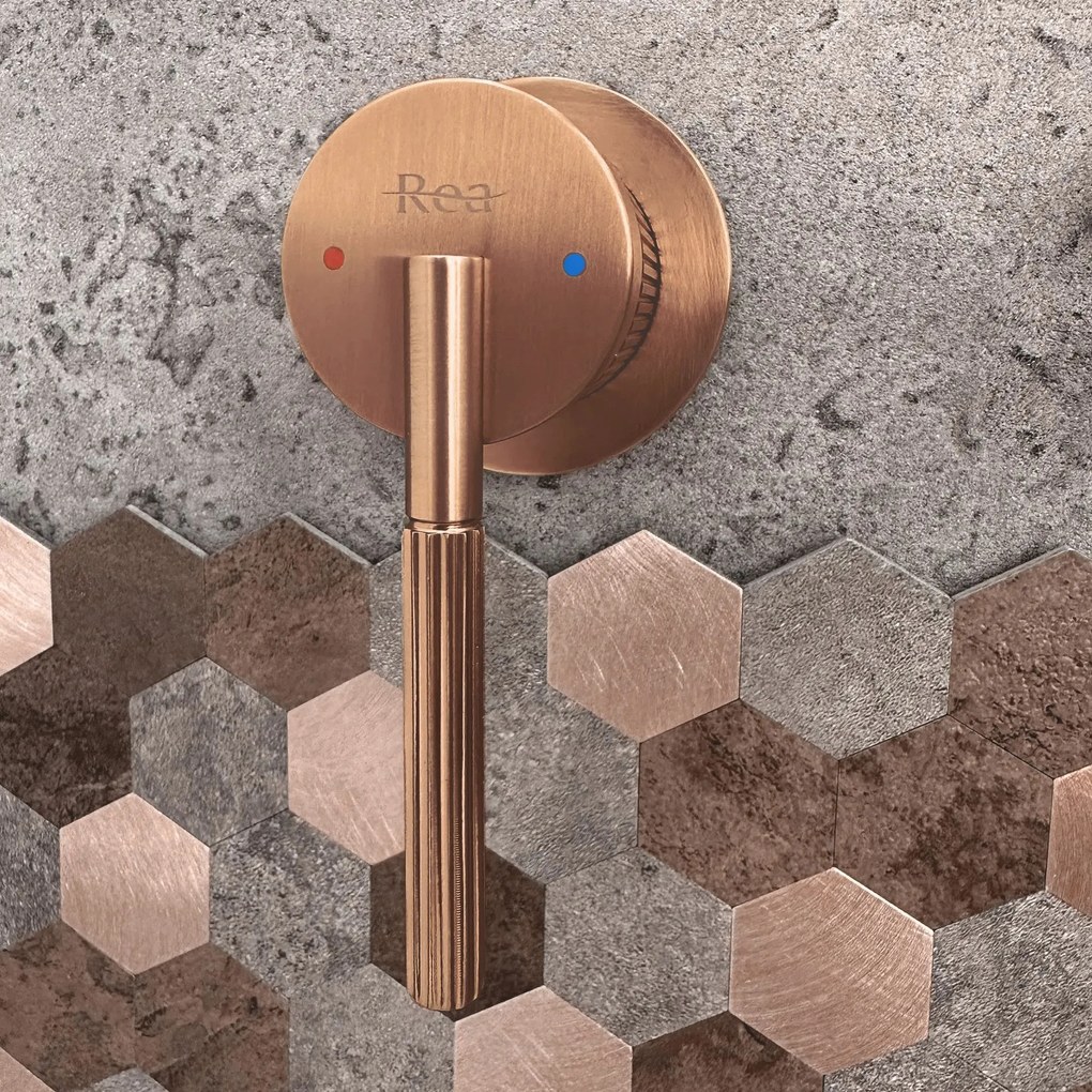 Rea Argon, umývadlová batéria pod omietku + montážny systém BOX, medená matná, REA-B2093