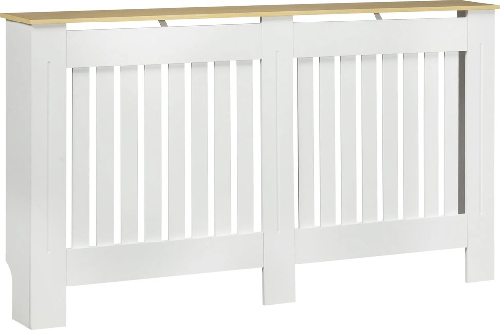 HOMCOM Kryt Radiátora 152x19x83 cm MDF Radiátorový Kabinet s Protišmykovým Zariadením Moderný Dizajn do Obývacej Izby a Spálne Bielej | Aosom