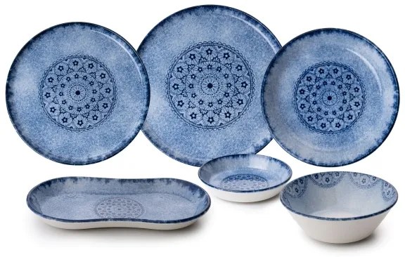 27-dielna jedálenská súprava, modrá, porcelán