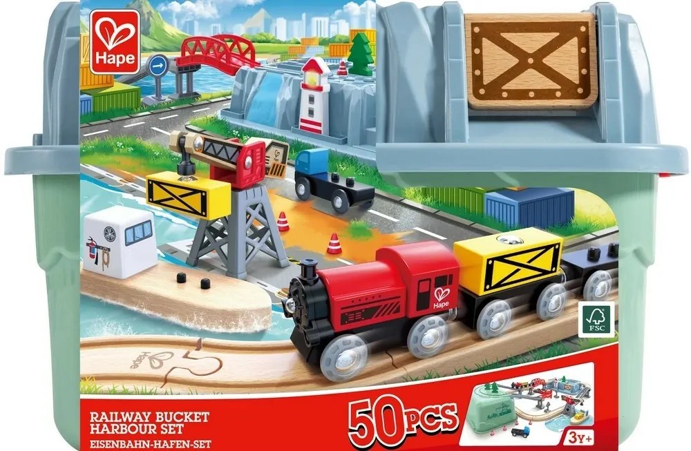 Hape Vláčikodráha set v boxe - Prístavisko