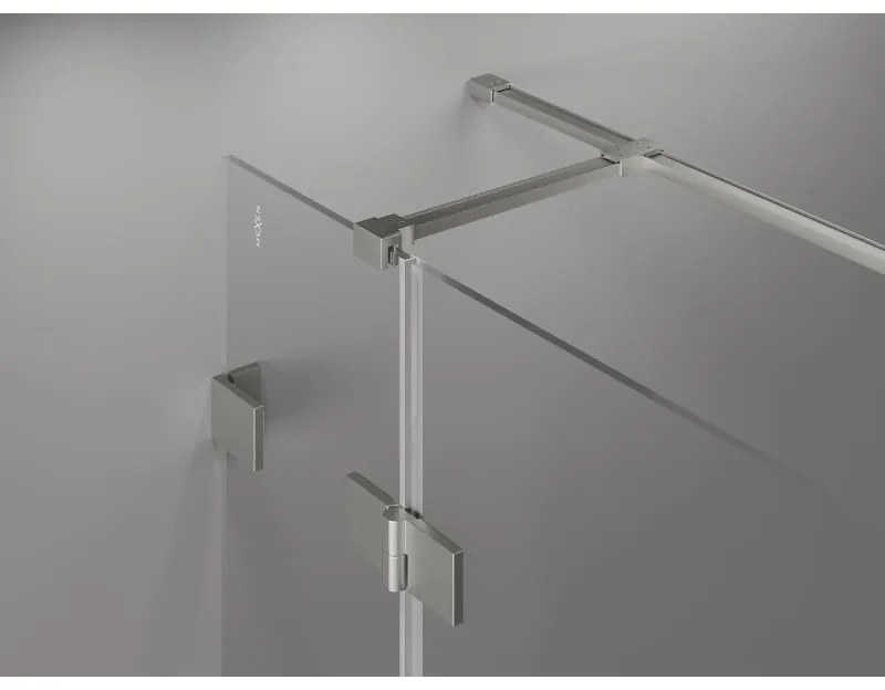 Mexen Lunar T, sklápací sprchový kút ľavý 120 x 70 cm, 8mm číre sklo, oceľový profil, 834T-120-070-97-00-L
