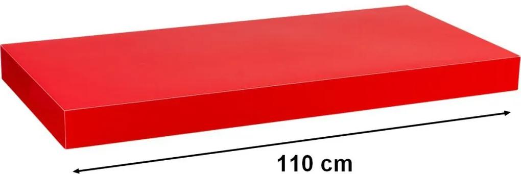 Nástěnná police STILISTA VOLATO - lesklá červená 110 cm