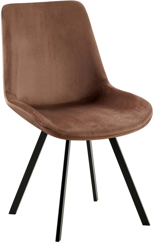 Jedálenská stolička Lewes - zamat - Hnedá