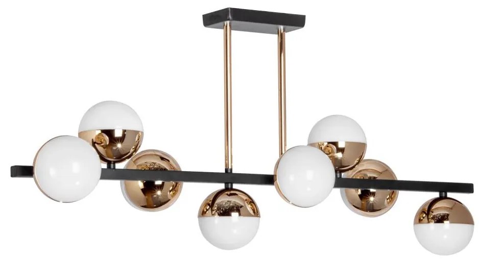 LED Luster na tyči 8xLED/7W/230V zlatá/čierna