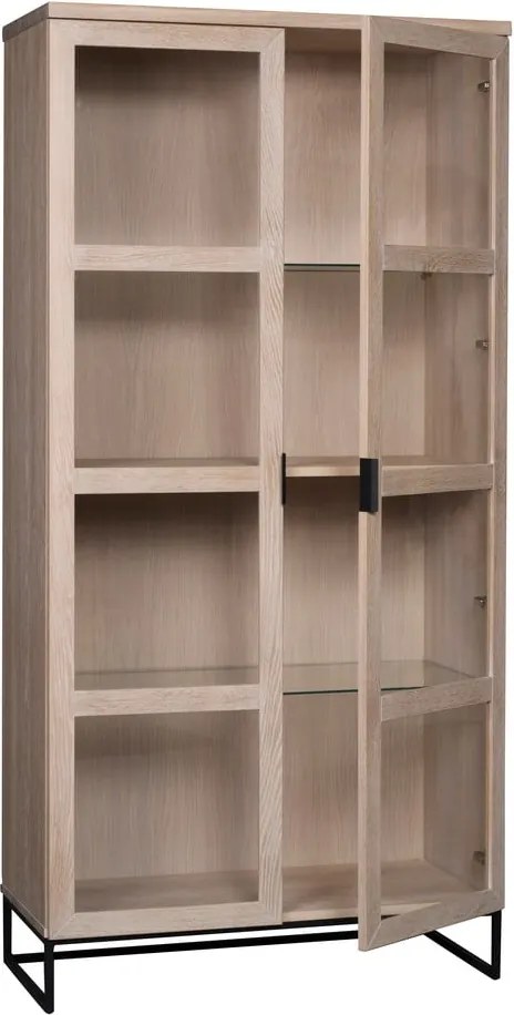 Vitrína z dubového dreva v prírodnej farbe 95x195 cm Everett - Rowico