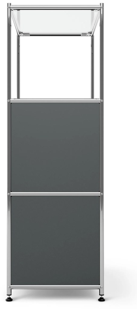 Kovová komoda »CN3« s 2 výklopnými priehradkami, sivá