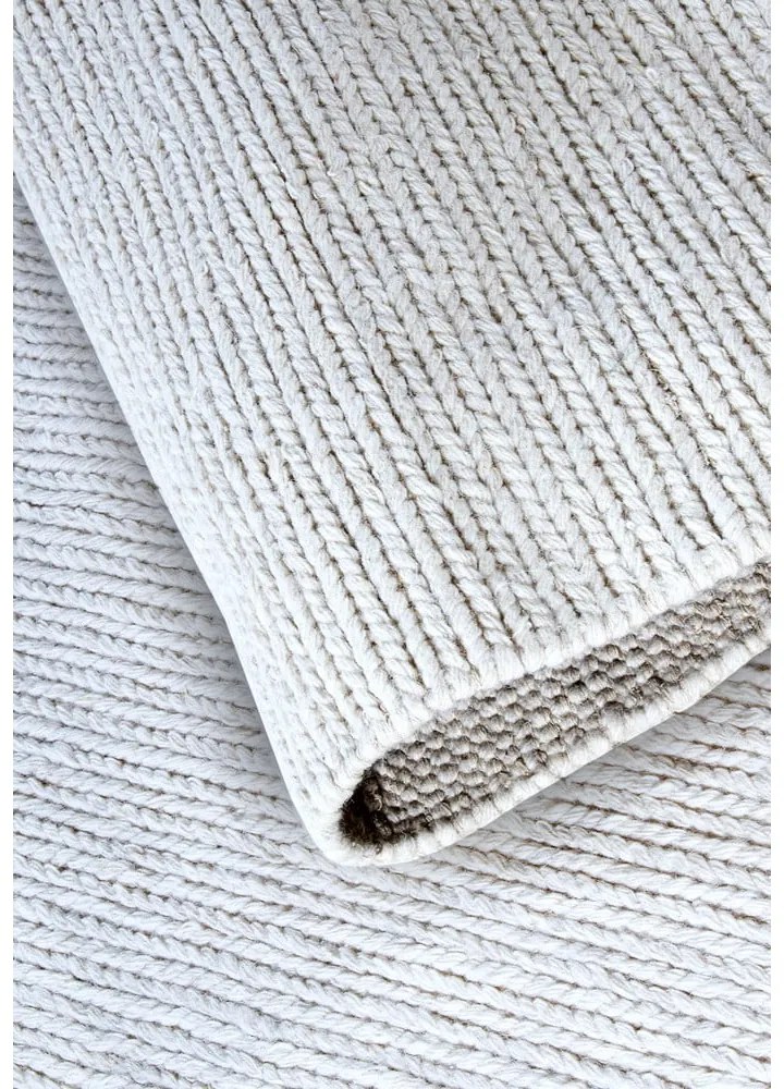 Biely ručne tkaný vlnený okrúhly koberec ø 160 cm Francois – Villeroy&amp;Boch