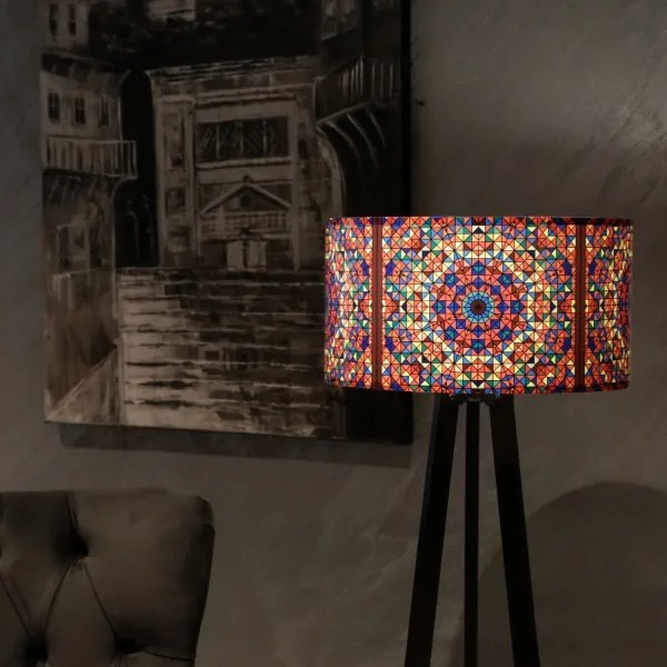 Stojacia lampa AYD 1xE27/40W/230V hnedá/pestrofarebná