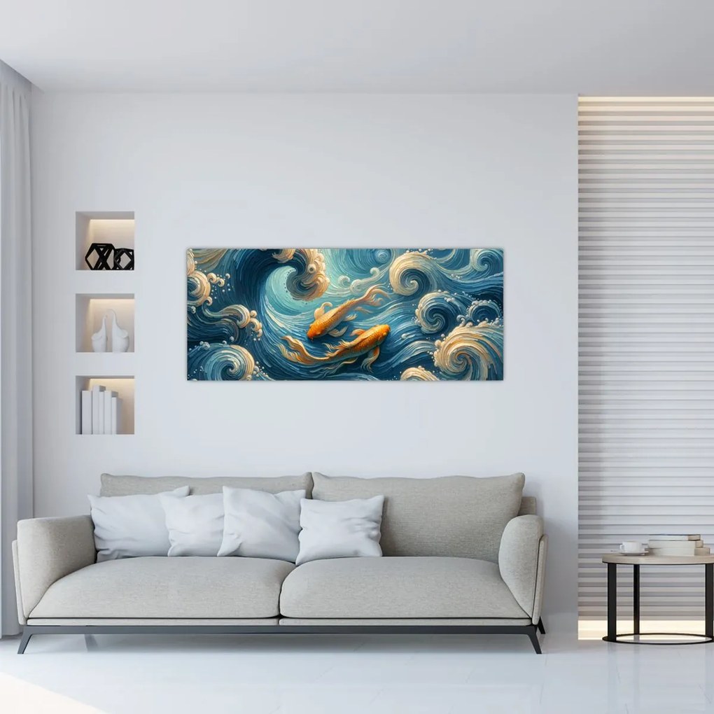Obraz - Zlaté rybky (120x50 cm)
