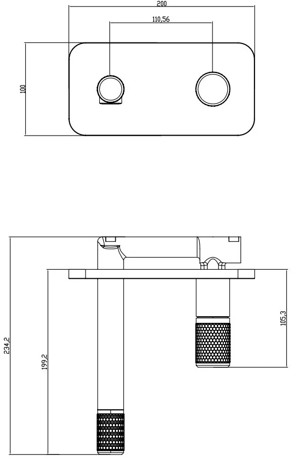 F-Design Ardesia, podomietková umývadlová batéria, čierna matná-ružové zlato, FD1-ARD-3PA-25