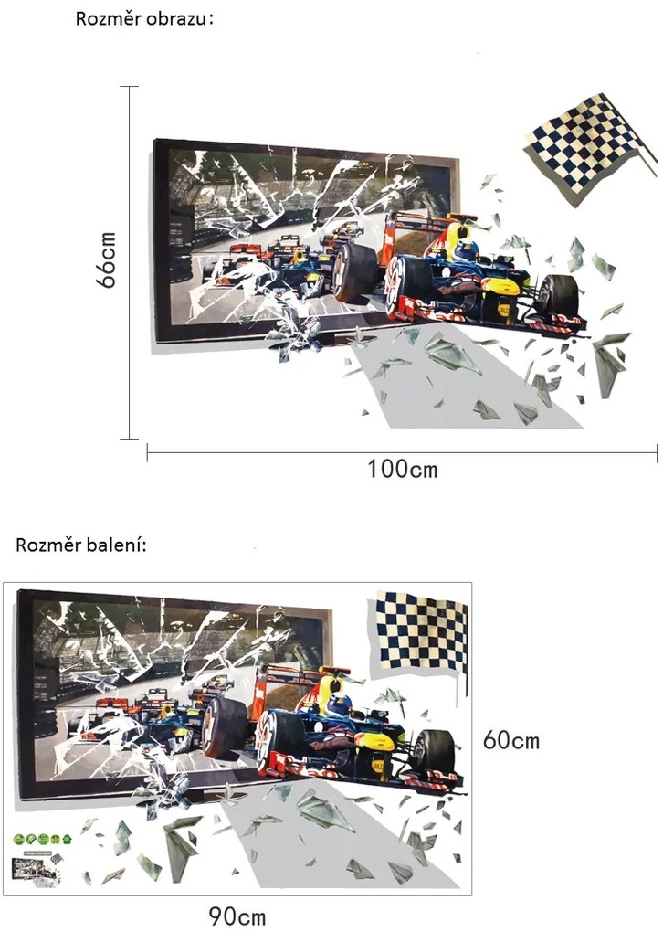 Veselá Stena Samolepka 3D Formula