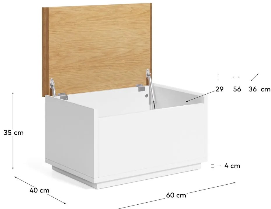 Truhla v dekore duba v prírodnej farbe 60x35 cm Abilen – Kave Home